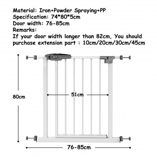 High quality metal double locking baby retractable gate