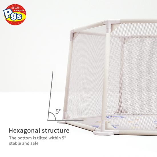 hexagon mesh fabric portable baby playpen
