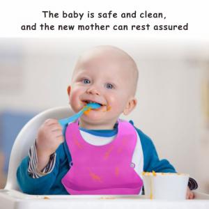 silicon bibs waterproof adiustable baby feeding bibs