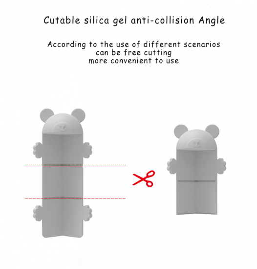 Hogar a medida Autoadhesivo Silicona de dibujos animados Anti-colisión ángulo