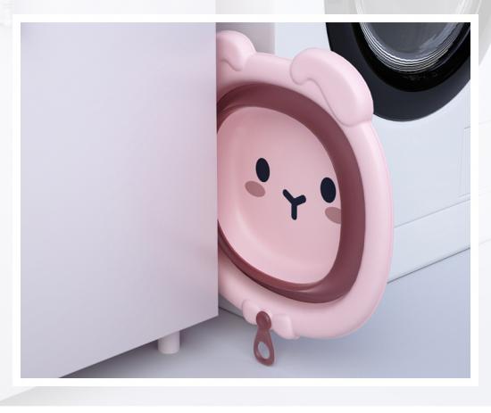 Baby Dibujos animados de gran capacidad Volumen pequeño Resistente al calor lavabo plegable
