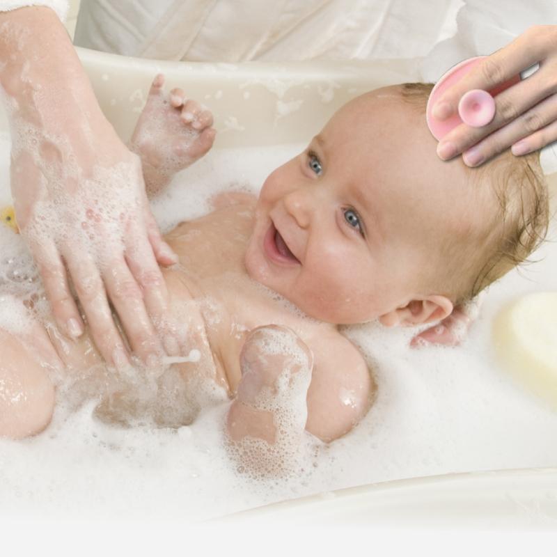 Venta caliente Potente Limpieza Durable Silicona Silicona Bebé Cepillo de baño