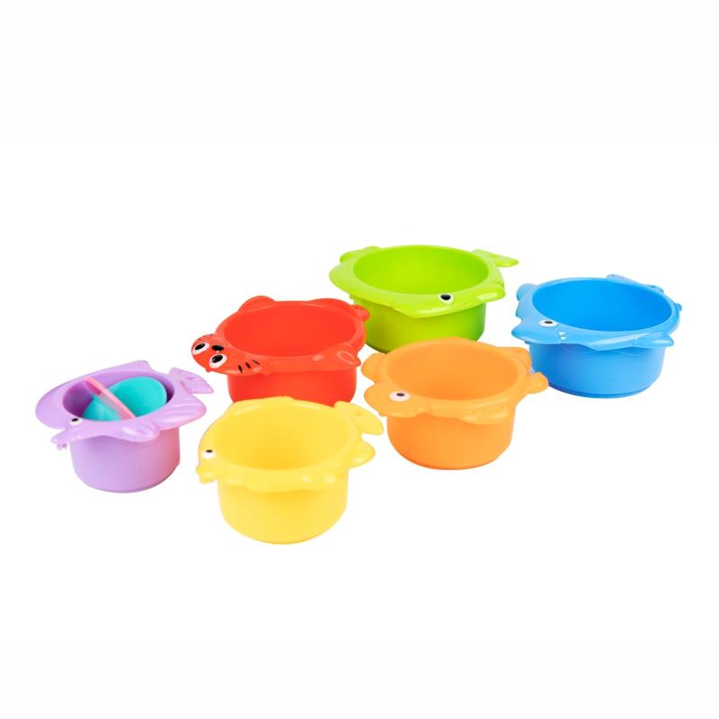 Fun baby play bath toy shower stacking cups