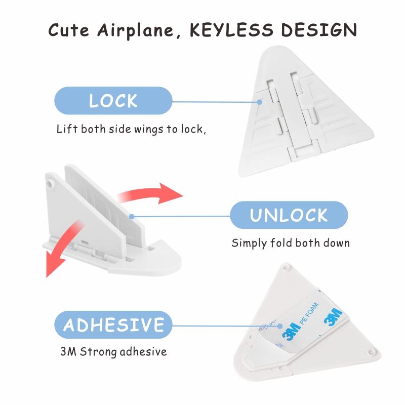 airplane shape baby proof adhesive window Lock