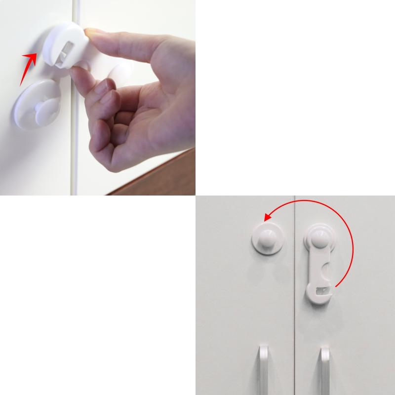 self adhesive double door cabinet latch