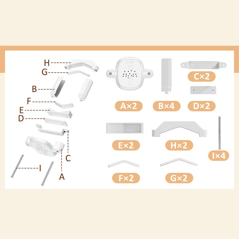Square 27-Hole Drill-Free Stair Gate Adapter