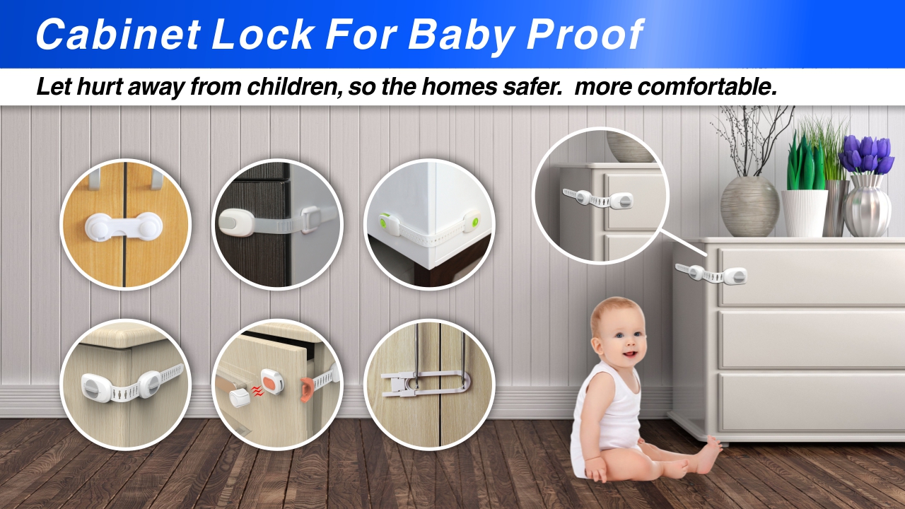 Serie de bloqueo de seguridad para bebés para puerta o gabinete